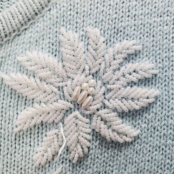 Designers Originals Studio Joy Beaded Tasseled Zip-Up Cardigan Sweater Small VTG - Picture 5 of 10